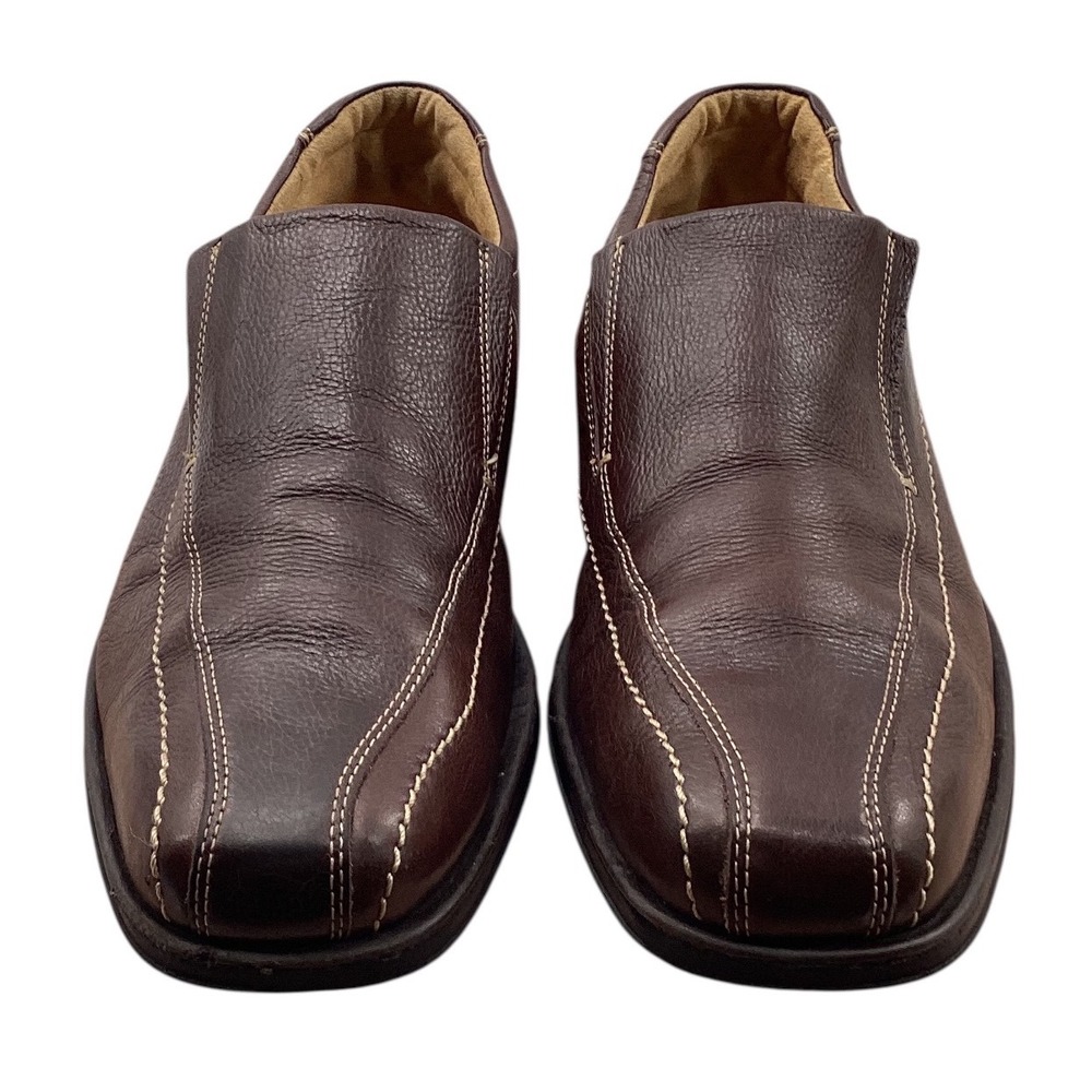 Sandro Moscoloni Mens Brown Leather Slip On Loafers Square Toe Shoes 11D 62046
